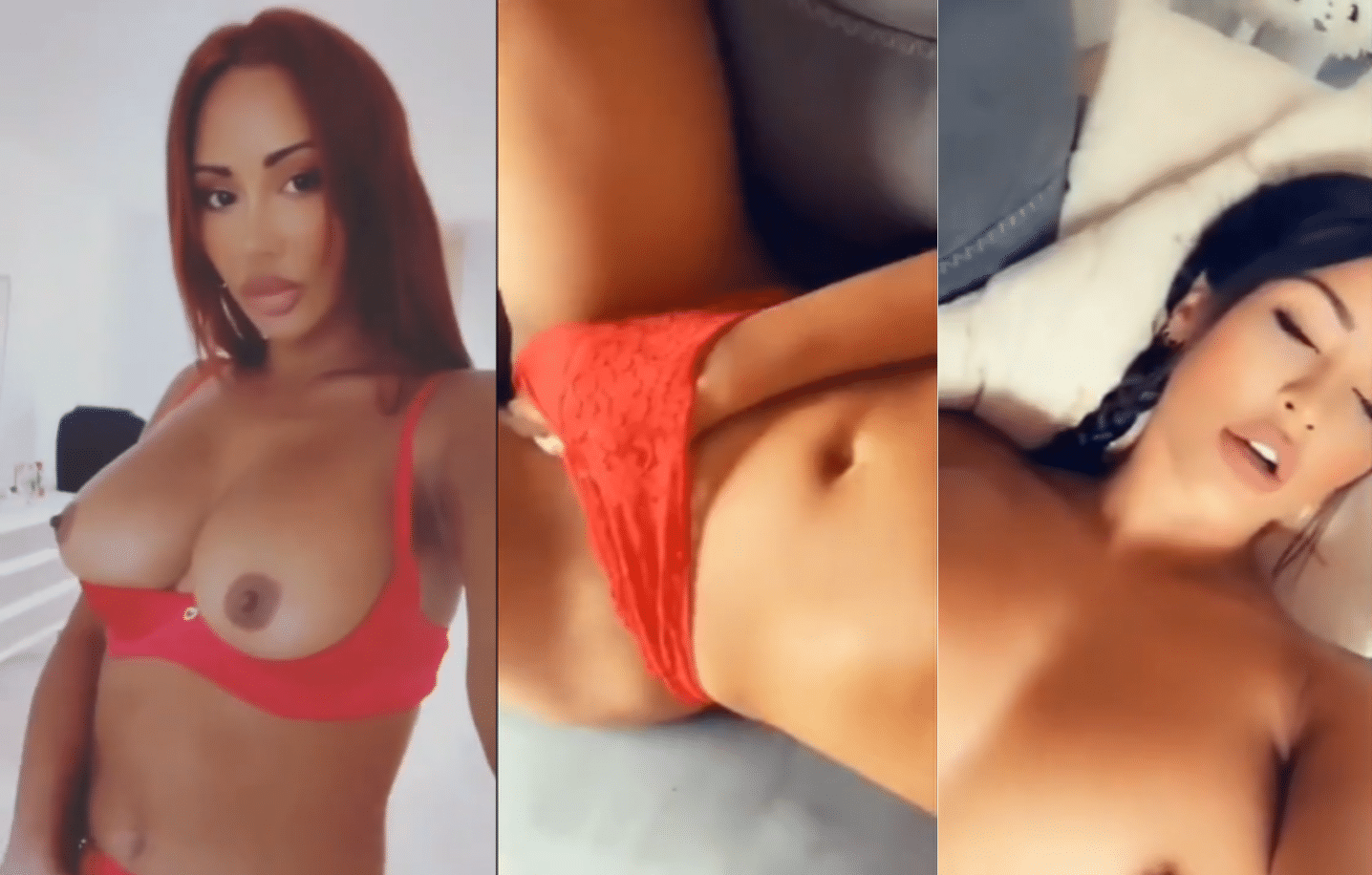 Melody Perez Onlyfans French – Red Lingerie Masturbation Leak Nude